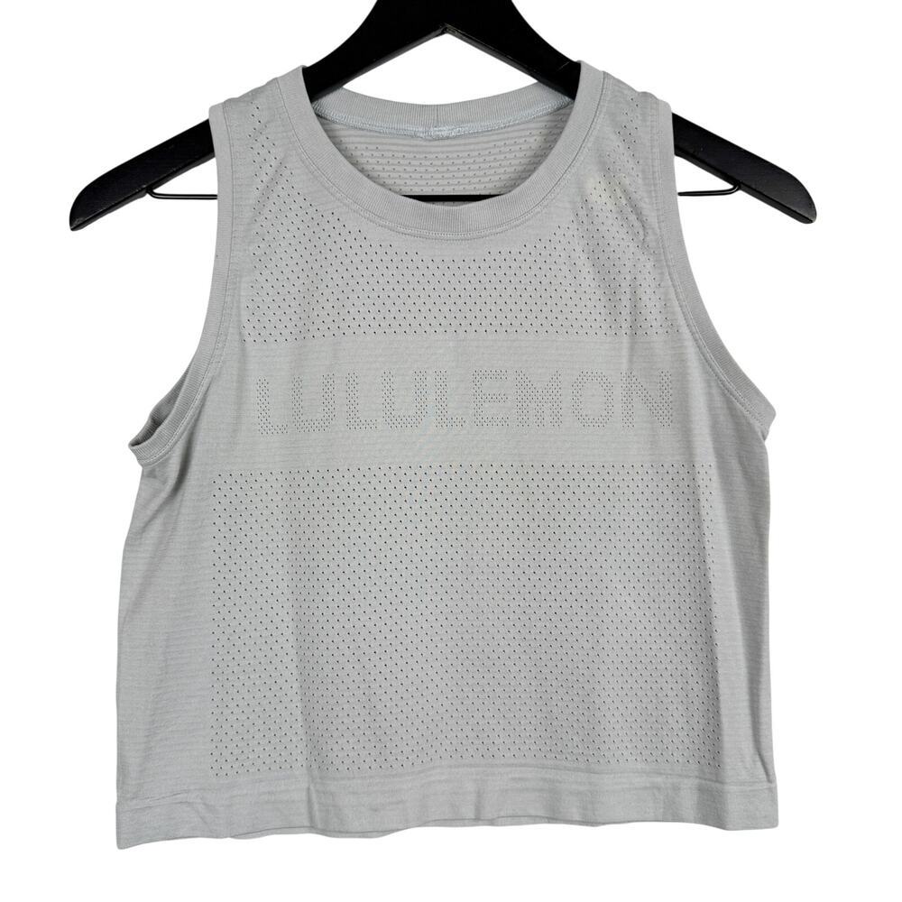 Lululemon Breeze By Muscle Crop Tank Gray - 4
